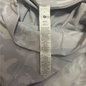 grey and white lululemon shorts